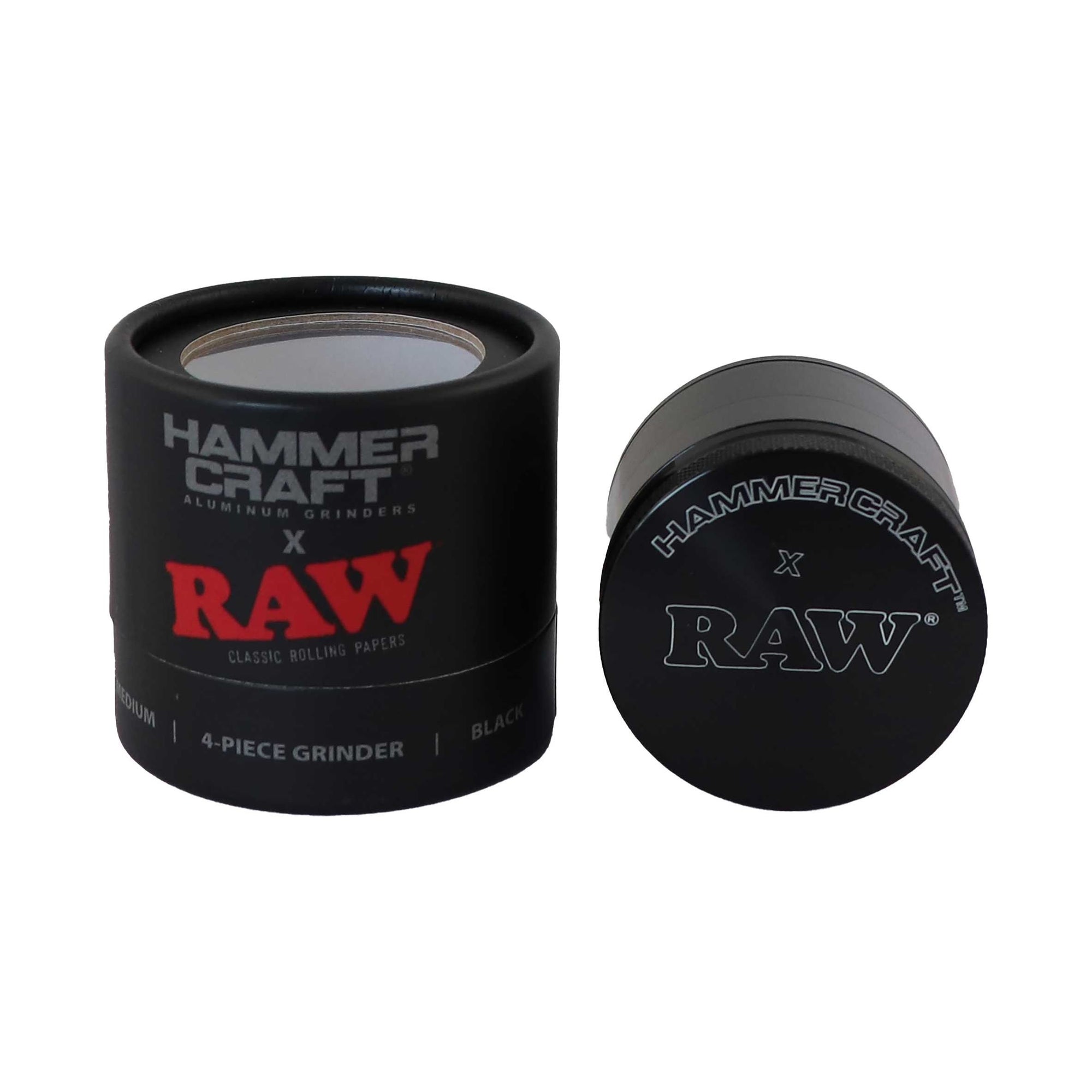 Hammercraft X RAW 4 Part Aluminium Grinder Black