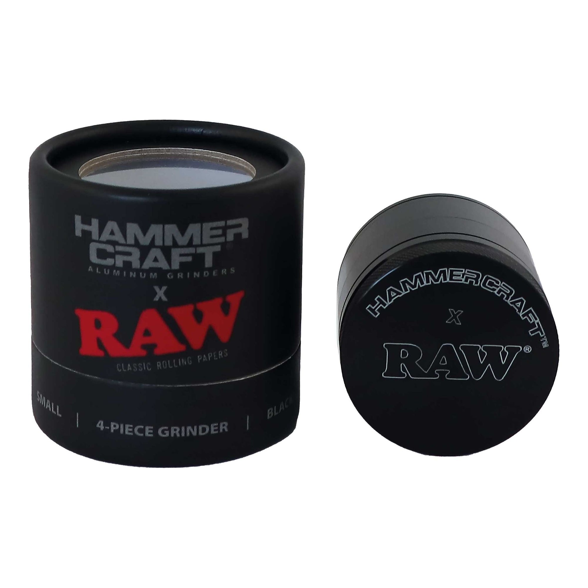 Hammercraft X RAW 4 Part Aluminium Grinder Black