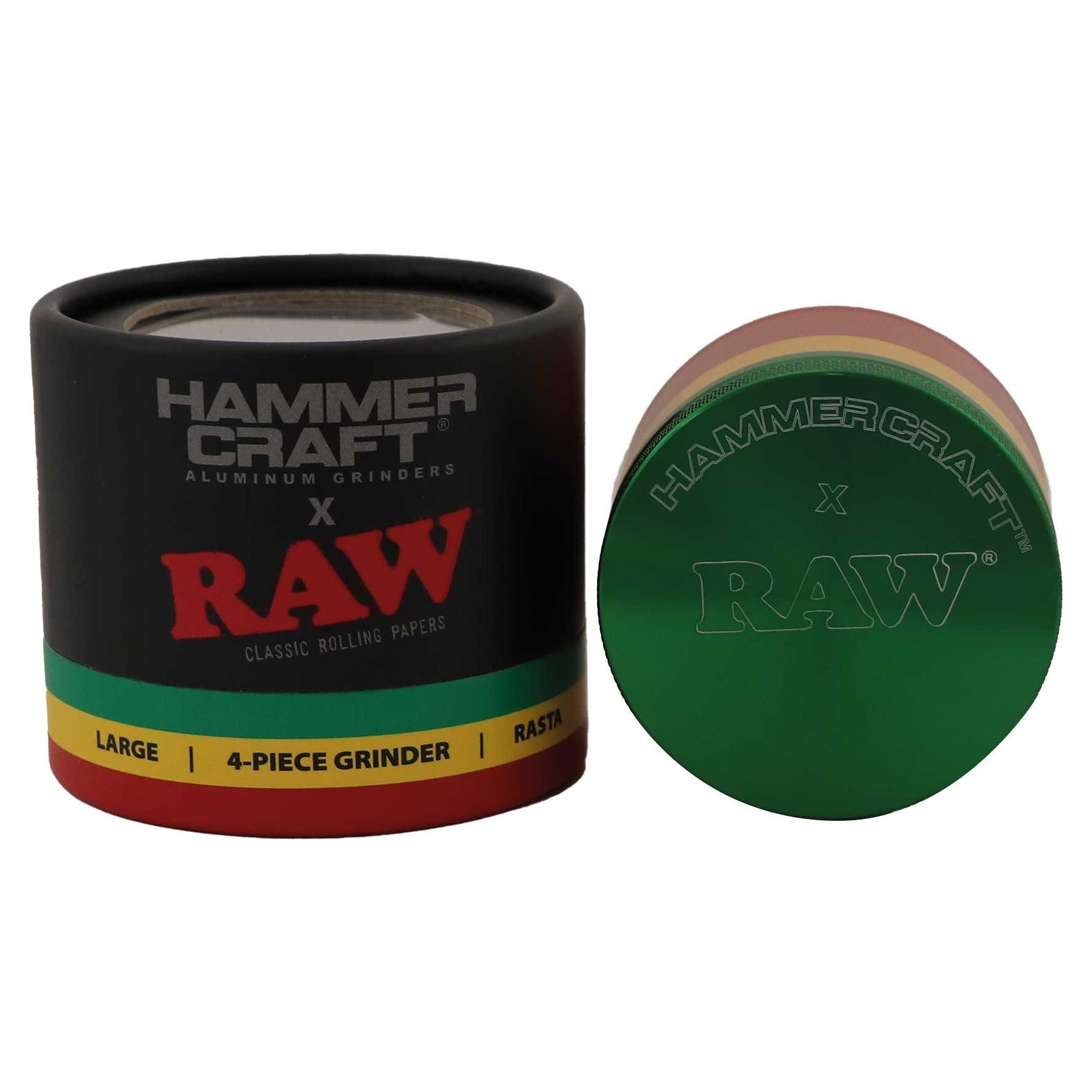 Hammercraft X RAW 4 Part Aluminium Grinder Rasta