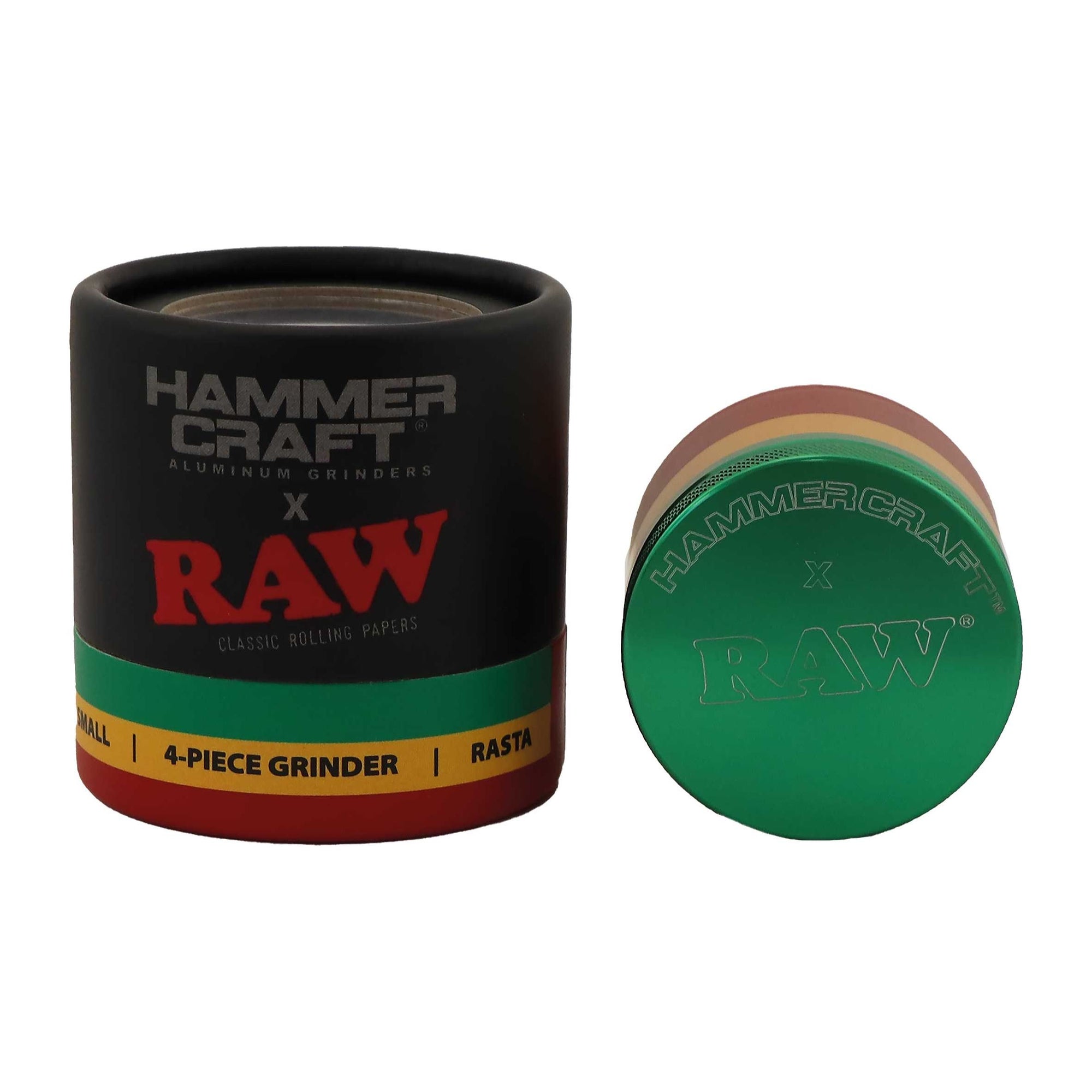 Hammercraft X RAW 4 Part Aluminium Grinder Rasta