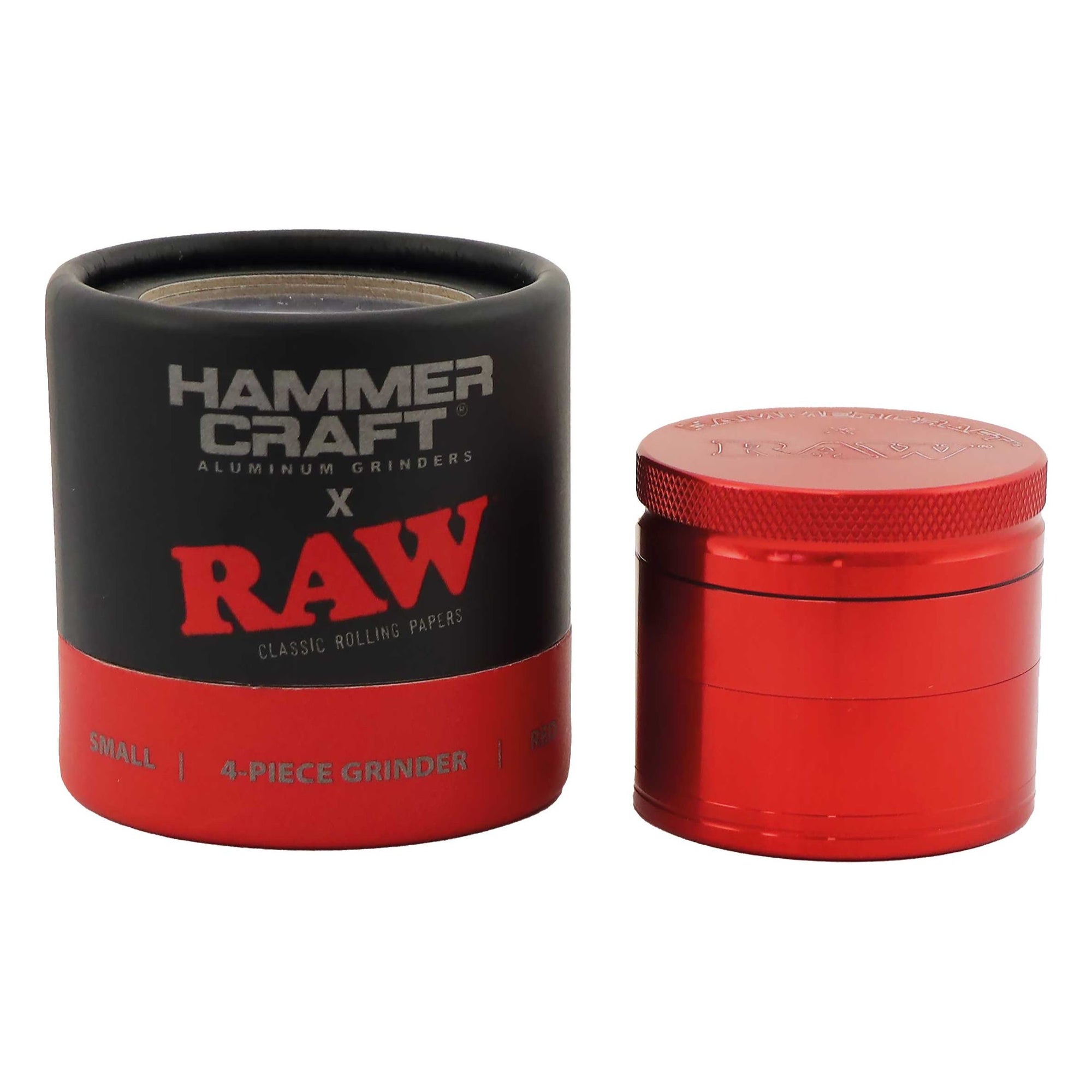 Hammercraft X RAW 4 Part Aluminium Grinder Red