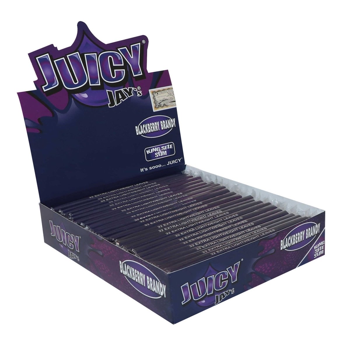 Juicy Jay's Blackberry Brandy King Size Slim Rolling Papers - Plumes