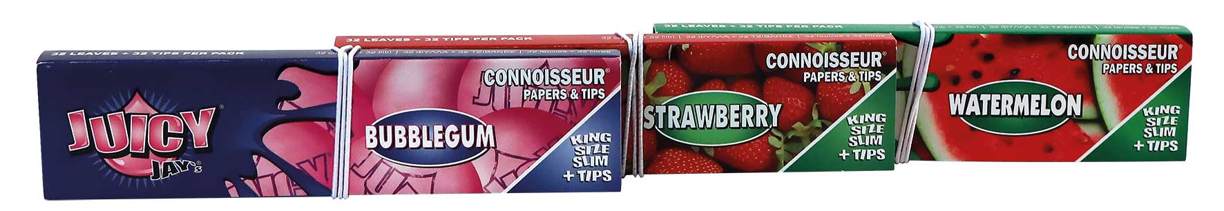 Juicy Jay's Connoisseur Flavoured King Size Slim Rolling Papers + Tips