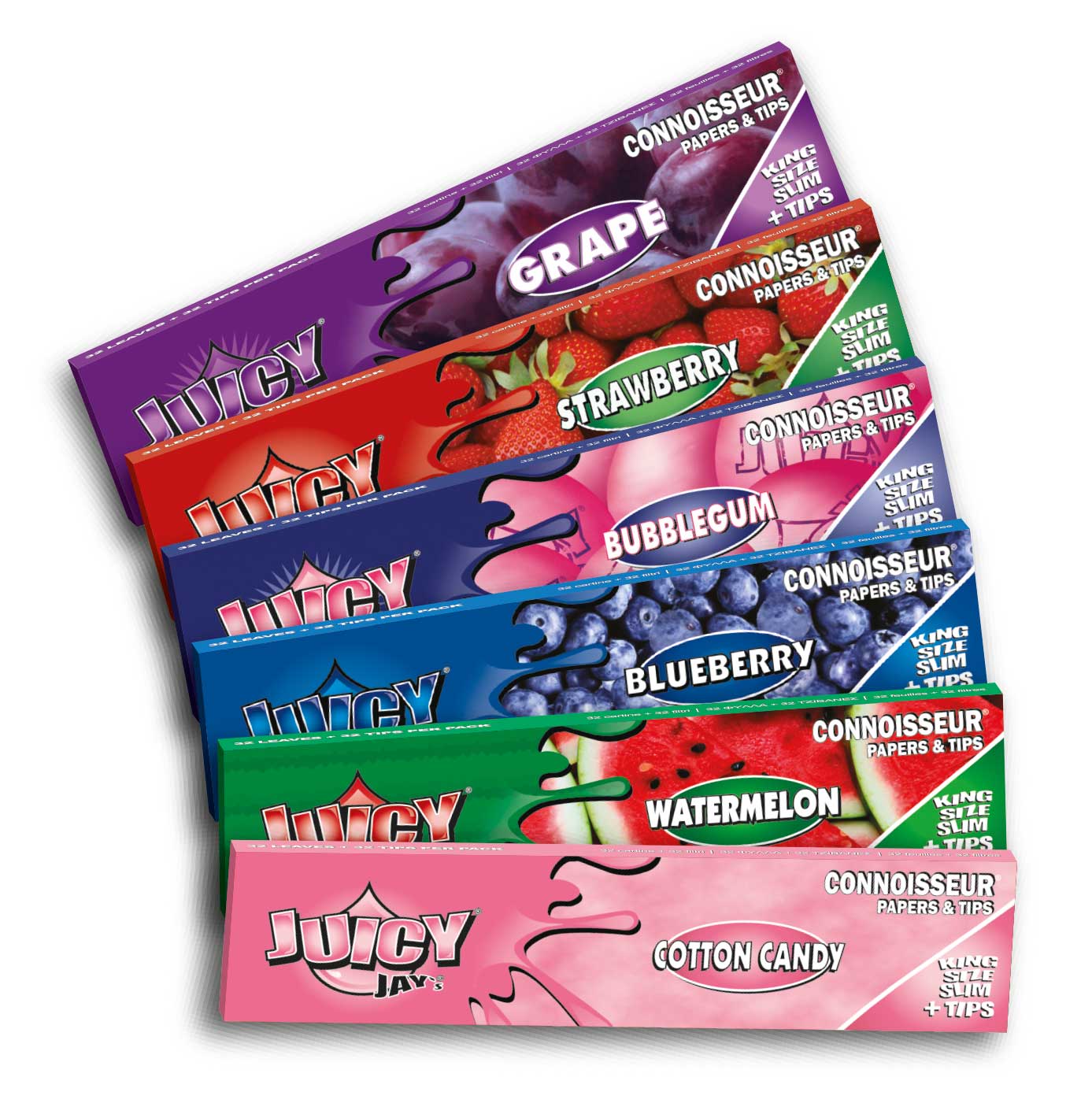 Juicy Jay's Connoisseur Flavoured King Size Slim Rolling Papers + Tips