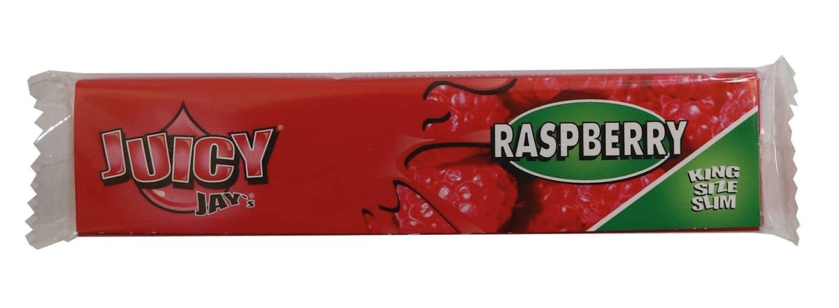 Juicy Jay's Raspberry King Size Slim Rolling Papers - Plumes
