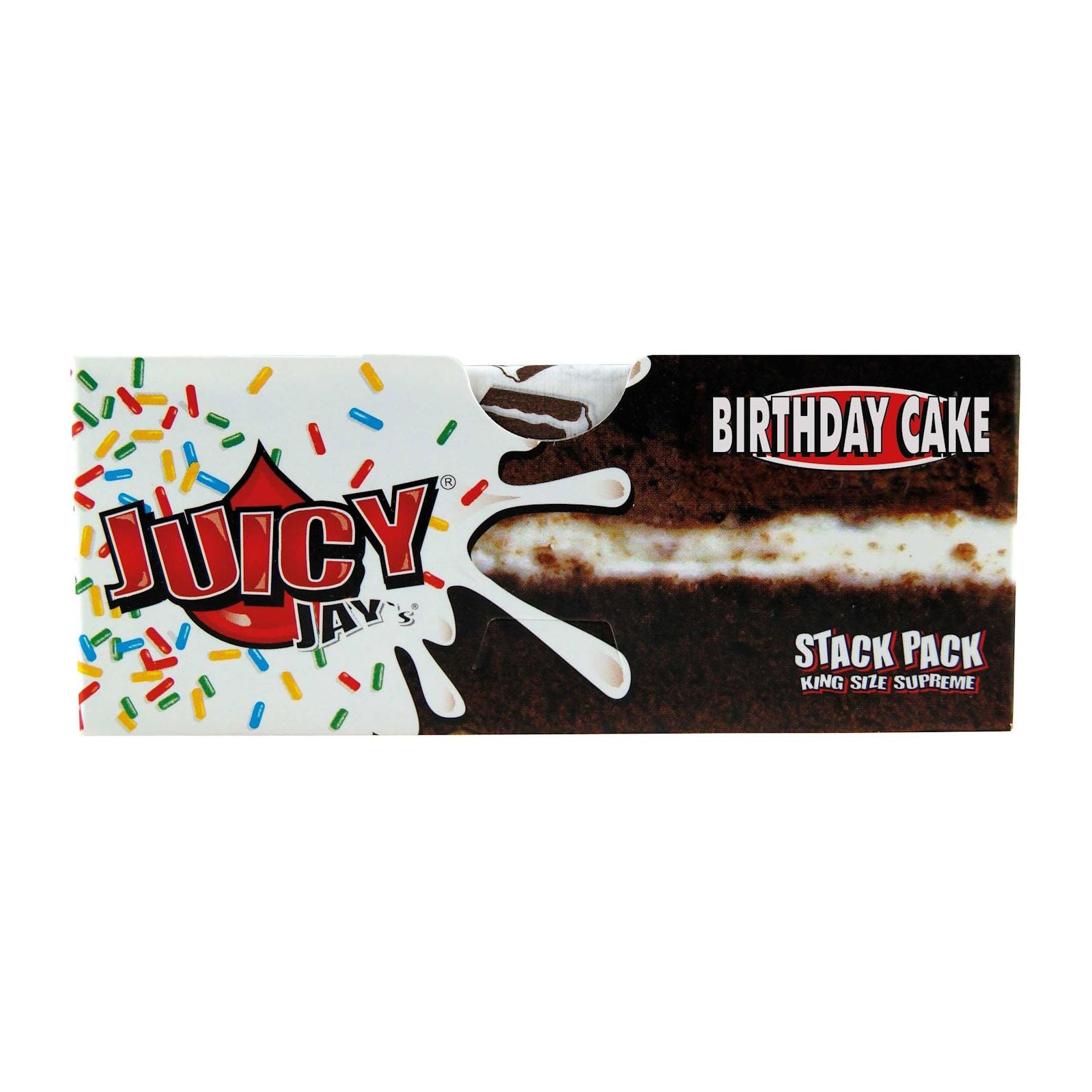 Juicy Jay's King Size Slim Flavoured Birthday Cake Rolling Papers + Tips