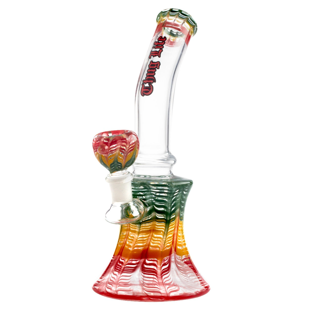 Thug Life Bent Neck Series Glass Bong H: 22cm - Ø: 28mm - SG: 14.5mm