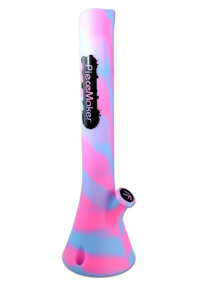 PieceMaker Kahuna Kotton Kandy coloured bong on a white background