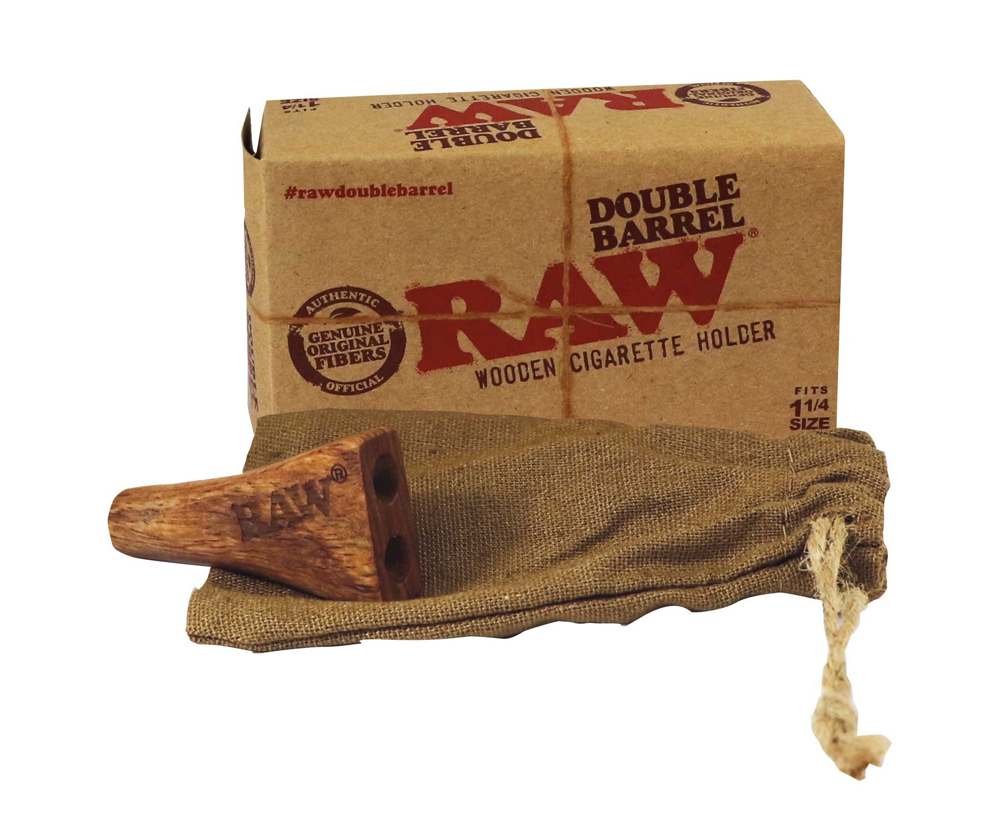 RAW Wooden Double Barrel 1-1/4 Cone Holder