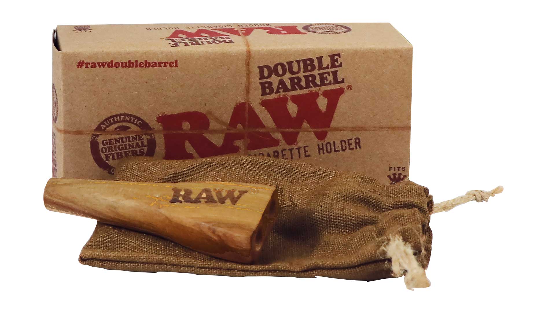 RAW Wooden Double Barrel King Size Cone Holder