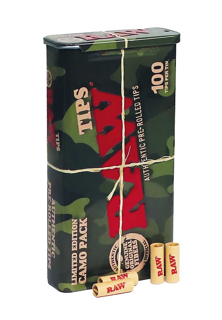 RAW Pre-Rolled Tips Limited Edition Camp Tin 100 Tips