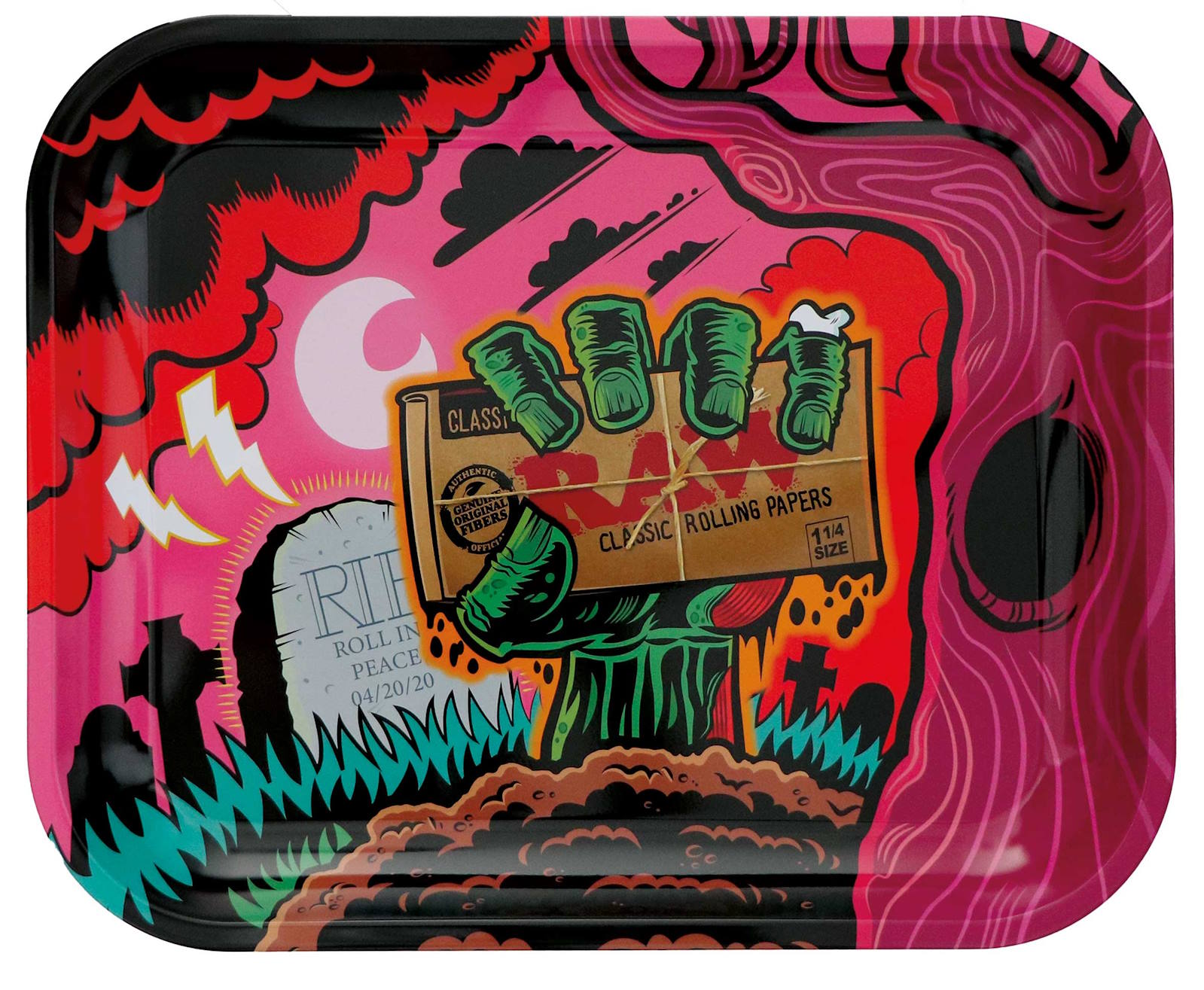 RAW Zombie Metal Rolling Tray Large