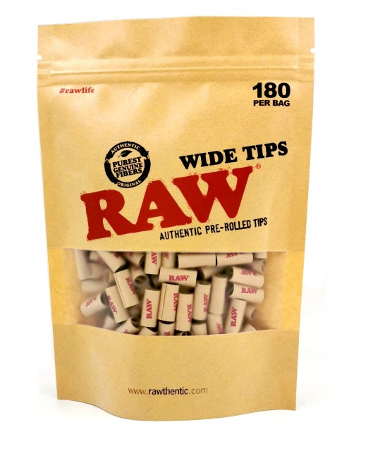 RAW Wide Pre-Rolled Tips 180 Pack