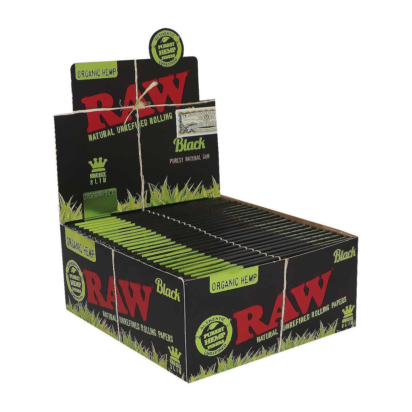 RAW Organic Hemp Black King Size Slim Rolling Papers