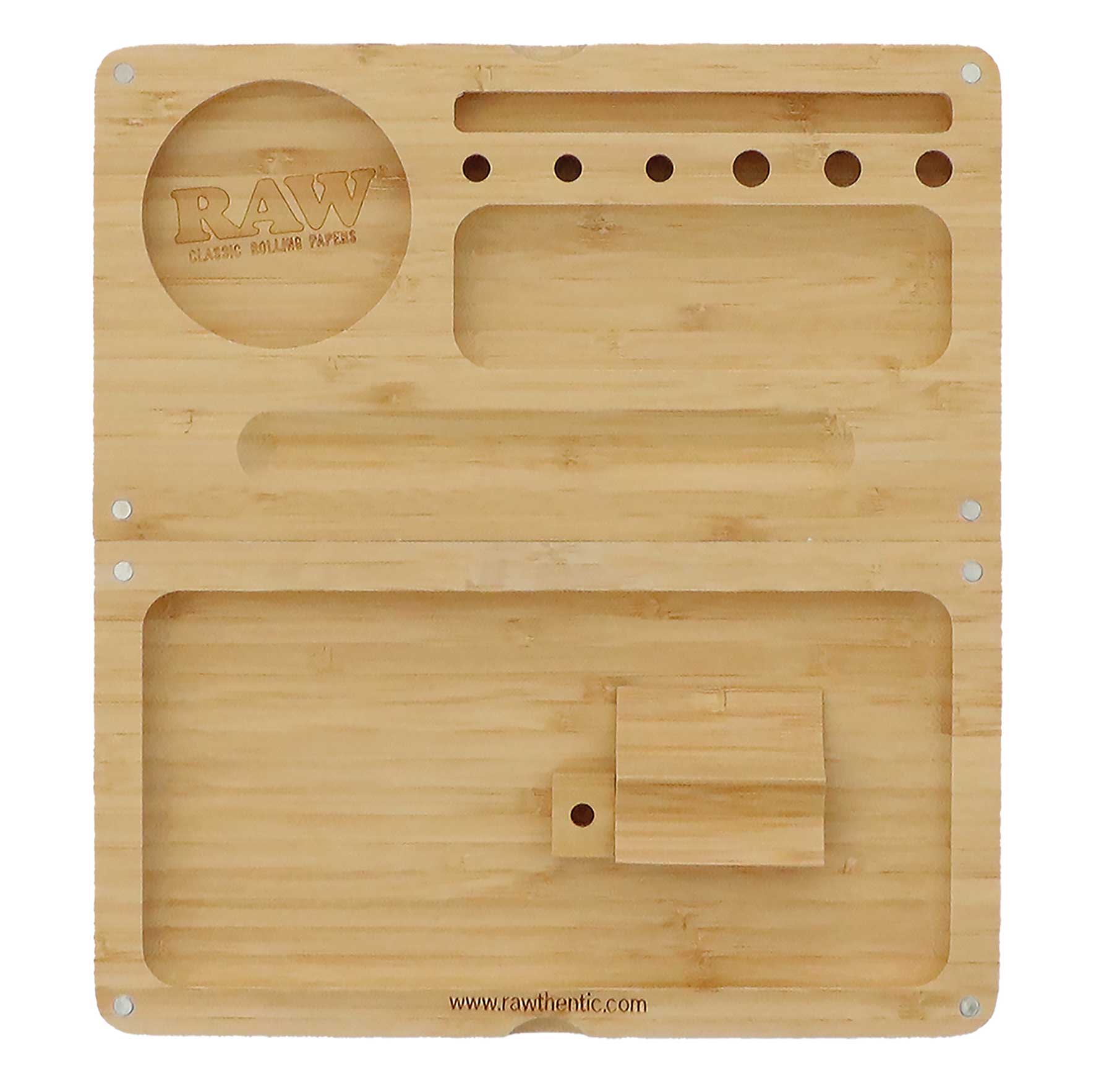 RAW Bamboo Back Flip Rolling Tray With Magnet