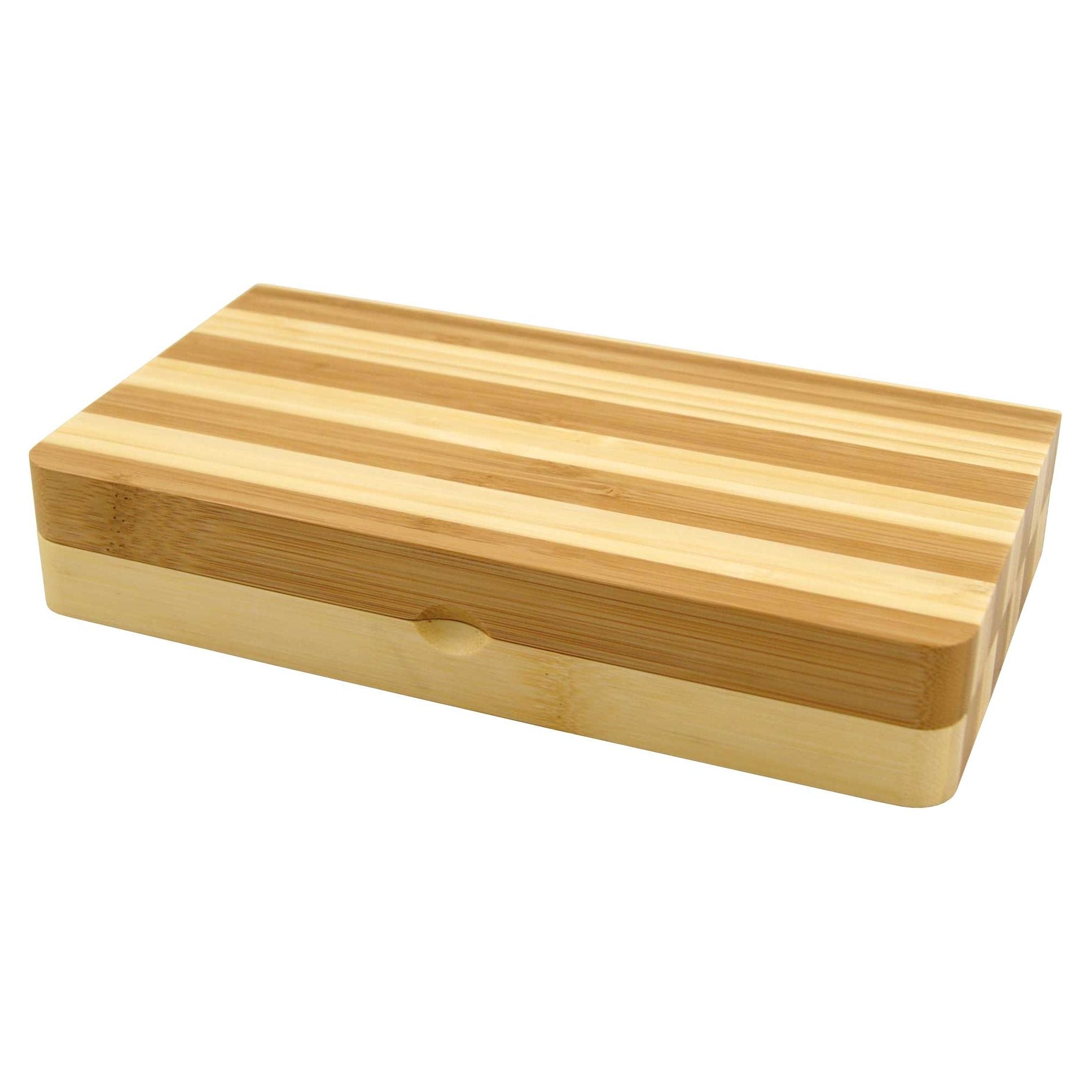 RAW Bamboo Back Flip Striped Rolling Tray With Magnet