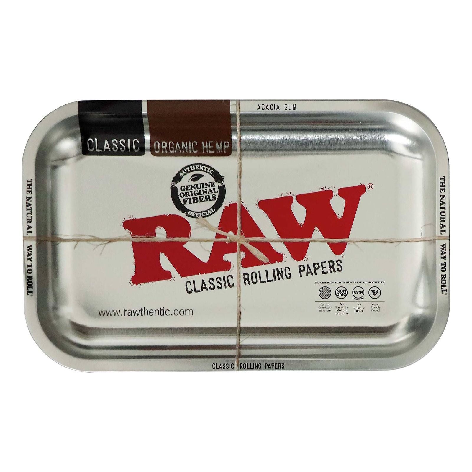 RAW Metallic Silver Rolling Tray Small