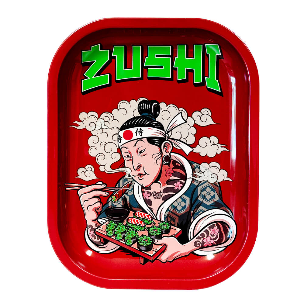 Best Buds Tin Box Rolling Tray with Storage Zushi