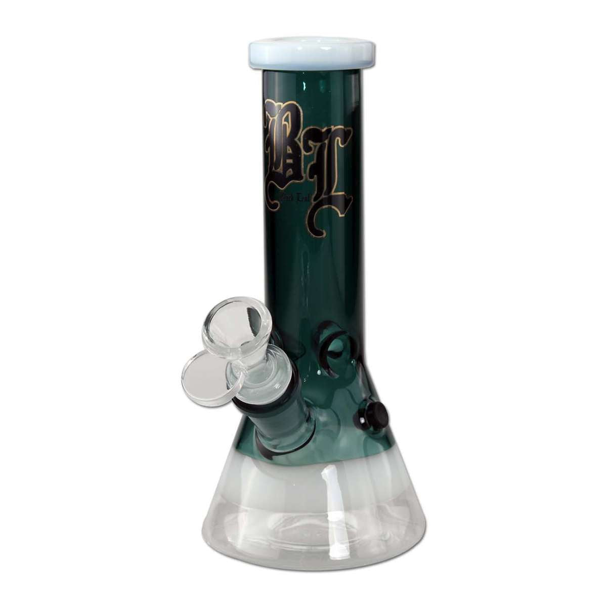 Glass Ice Bong with a logo on a white background