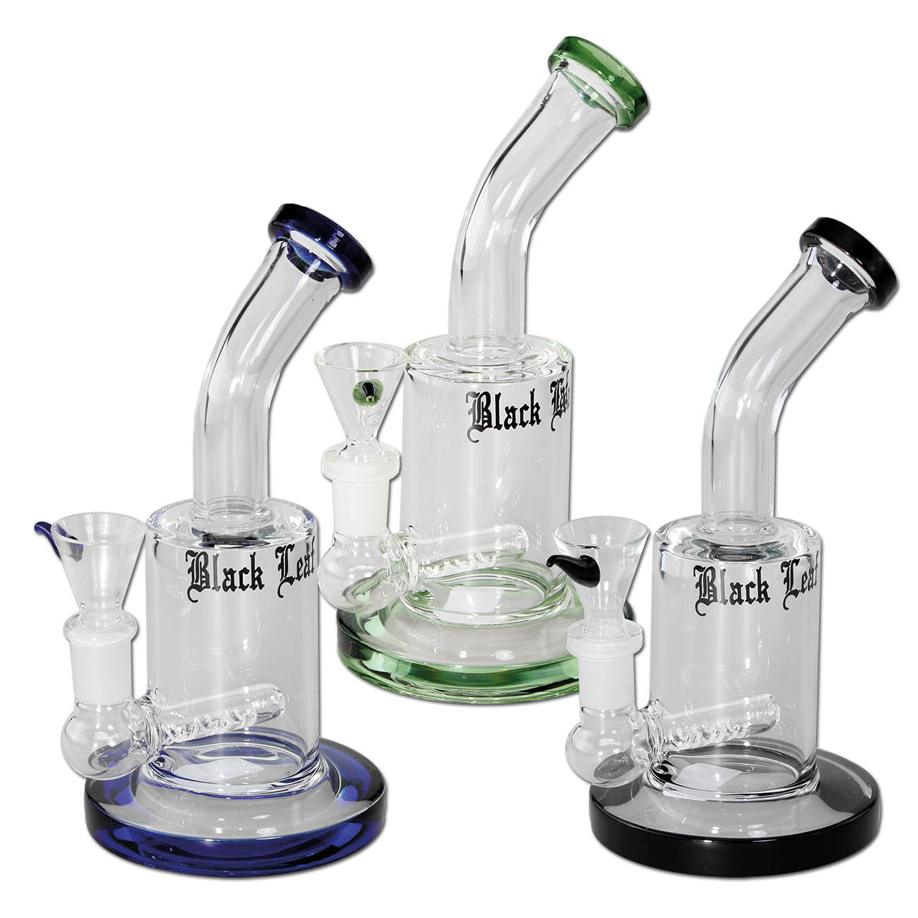 Black Leaf Bubbler with Inline Slit Diffuser 18.5cm