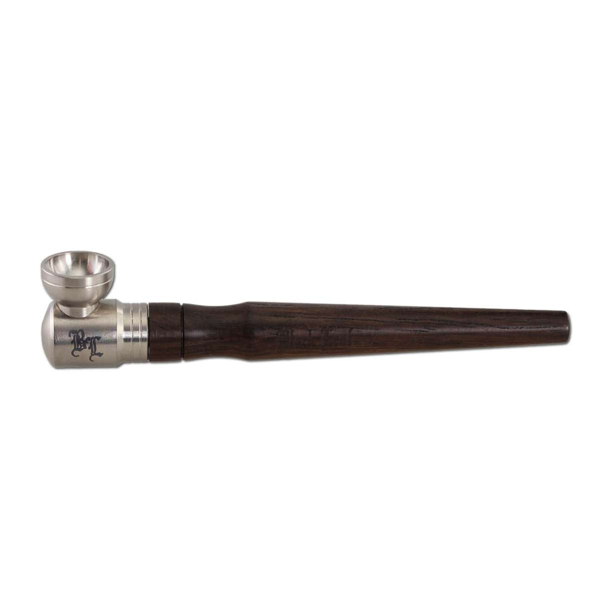 Black LEaf Deluxed Pipe with titanium head on a white background