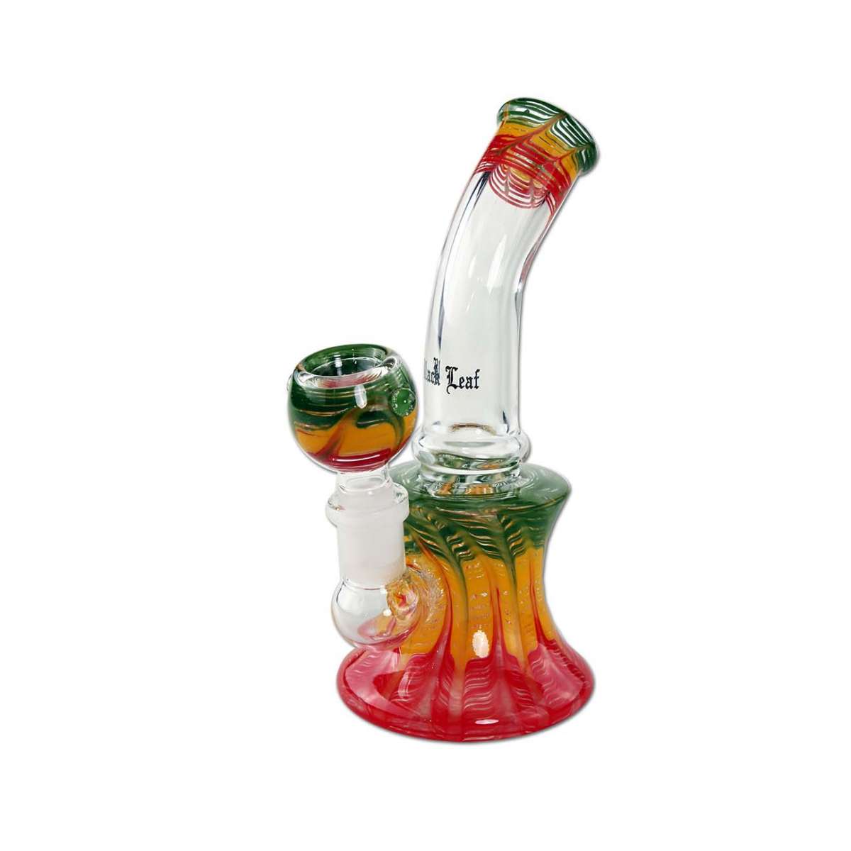 Black Leaf Rasta Mini Bong on a white background