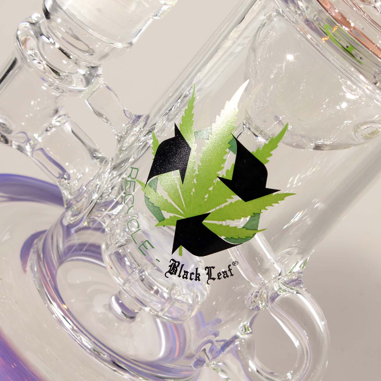 Black Leaf Recycle Bubbler Funnel Percolator 17cm