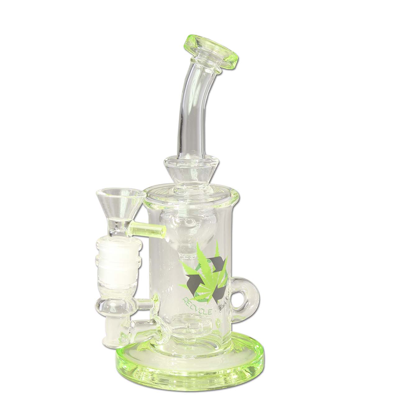 Black Leaf Recycle Bubbler Funnel Percolator 17cm