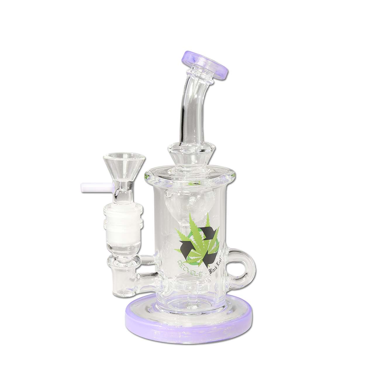 Black Leaf Recycle Bubbler Funnel Percolator 17cm