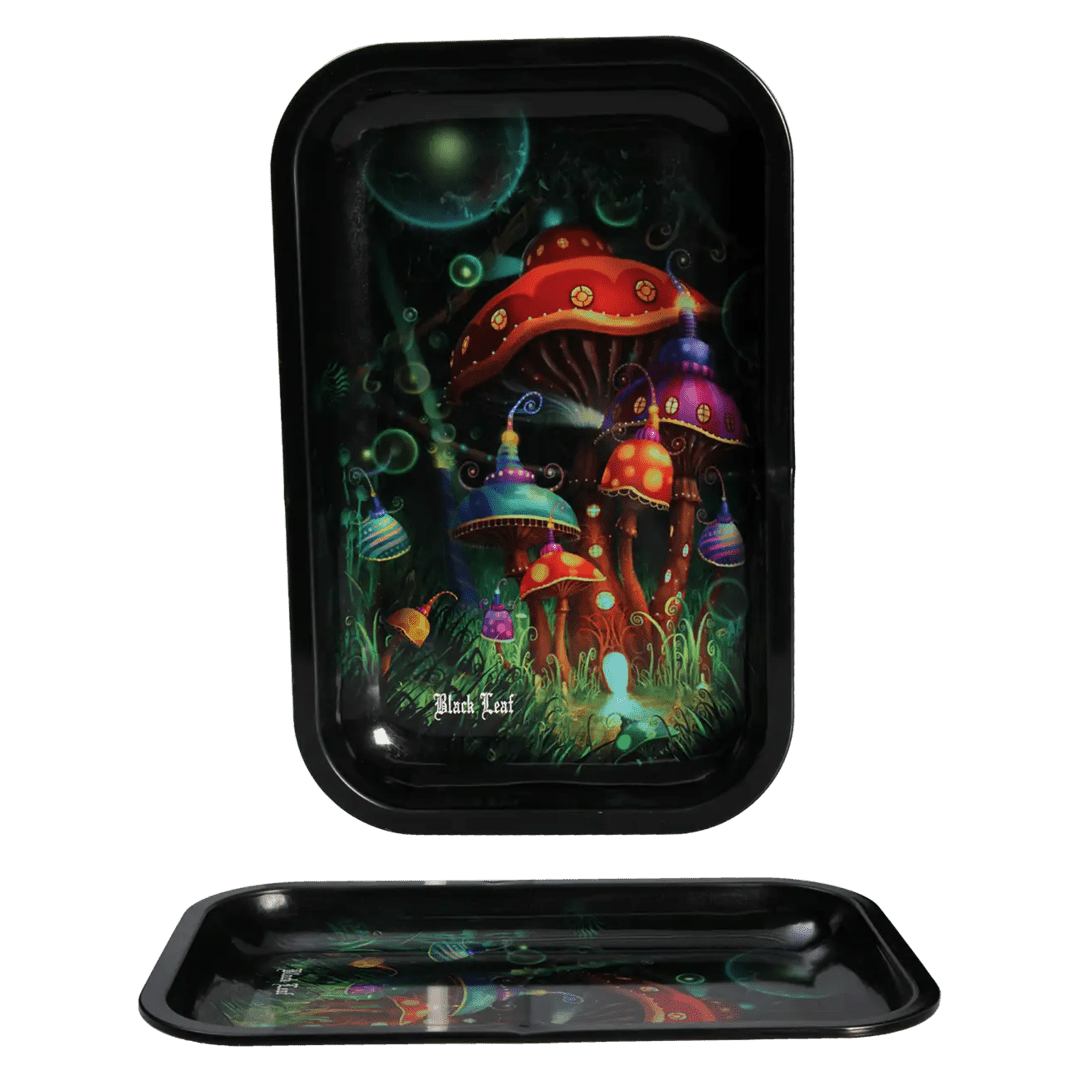 Black Leaf Mushroom Tray - Plumes