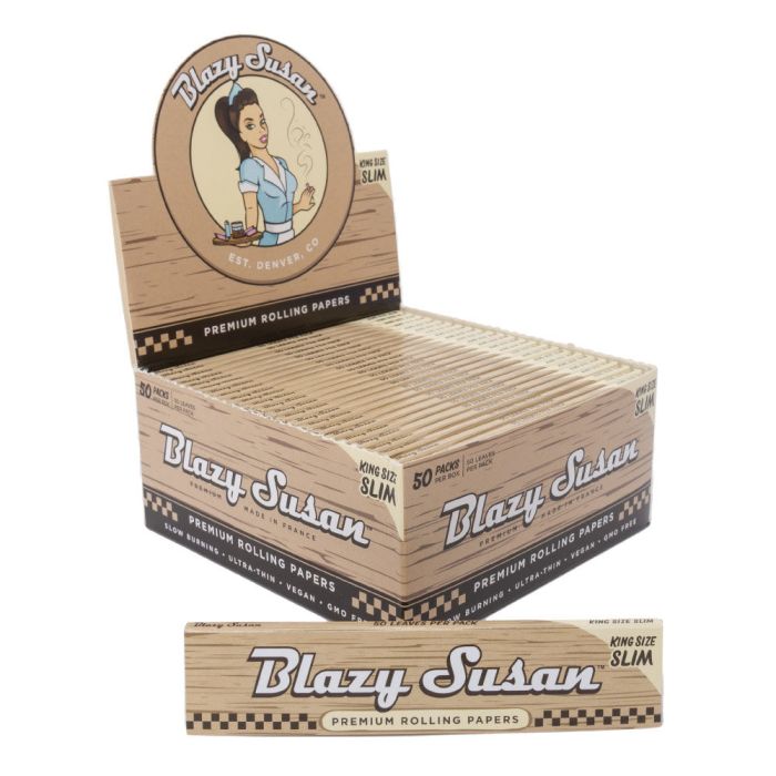 Blazy Susan Brown Unbleached King Size Slim Rolling Papers
