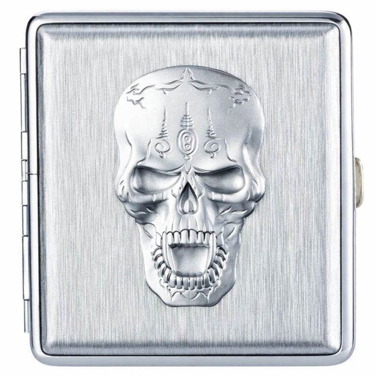 Champ High Skull Cigarette Case - Plumes