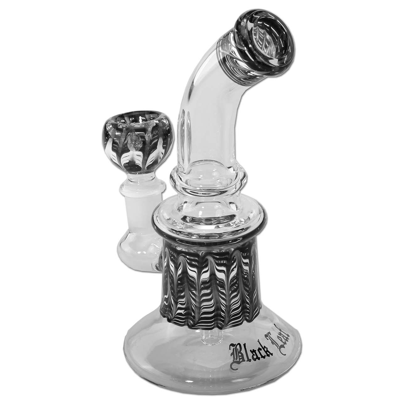 Black Leaf Glass Bubbler 17cm