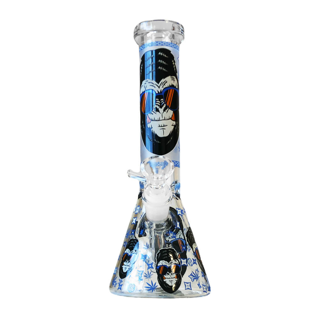 Black Sheep Glow in the Dark Blue Gorilla Triple Thick Glass Bong 25cm