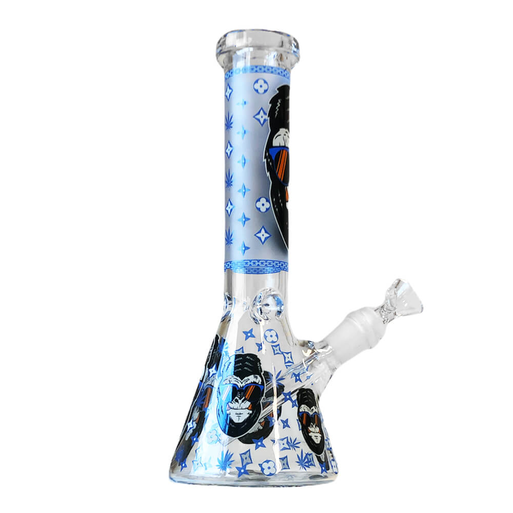 Black Sheep Glow in the Dark Blue Gorilla Triple Thick Glass Bong 25cm