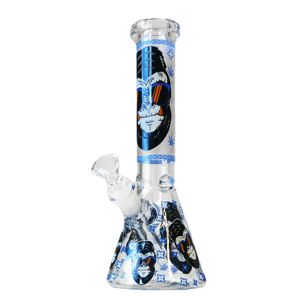 Black Sheep Glow in the Dark Blue Gorilla Triple Thick Glass Bong 25cm