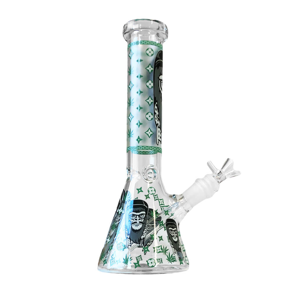 Black Sheep Glow in the Dark Green Gorilla Triple Thick Glass Bong 25cm