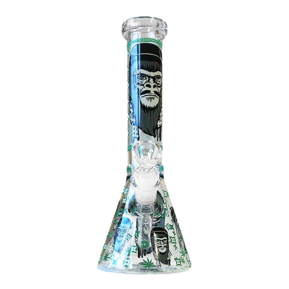 Black Sheep Glow in the Dark Green Gorilla Triple Thick Glass Bong 25cm