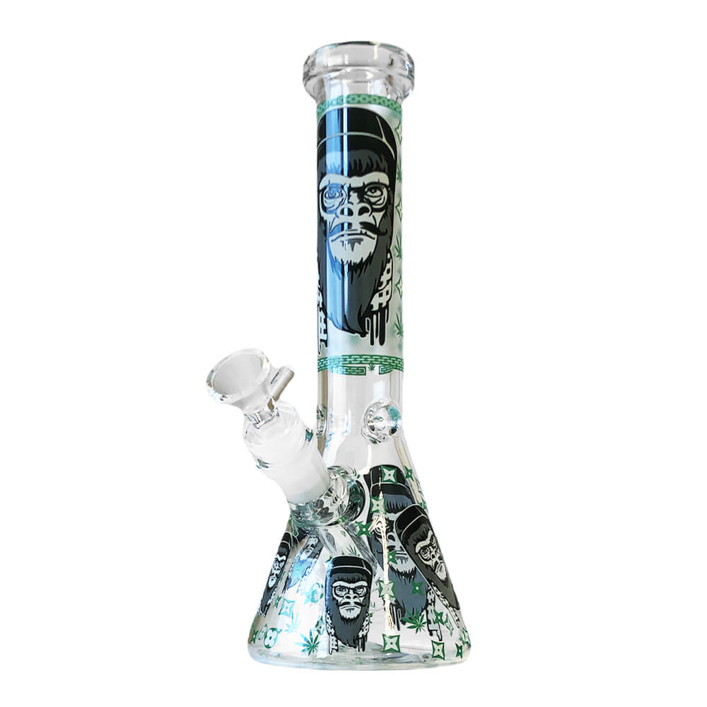 Black Sheep Glow in the Dark Green Gorilla Triple Thick Glass Bong 25cm