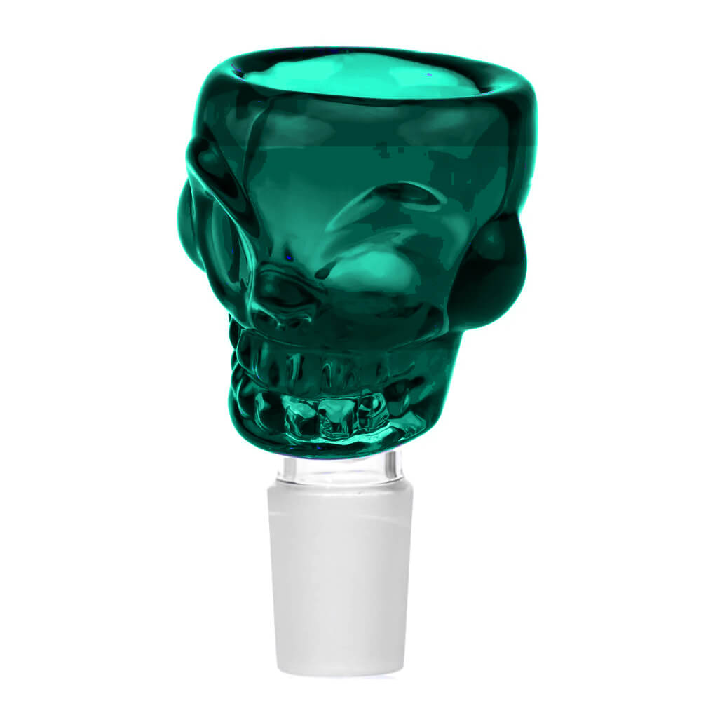 Urban Crew Skull Teal Glass Bong Bowl 18mm