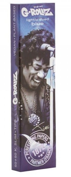 G - Rollz Radio Days 'Blue Spark' Plant Based Slim Papers + Tips - Plumes