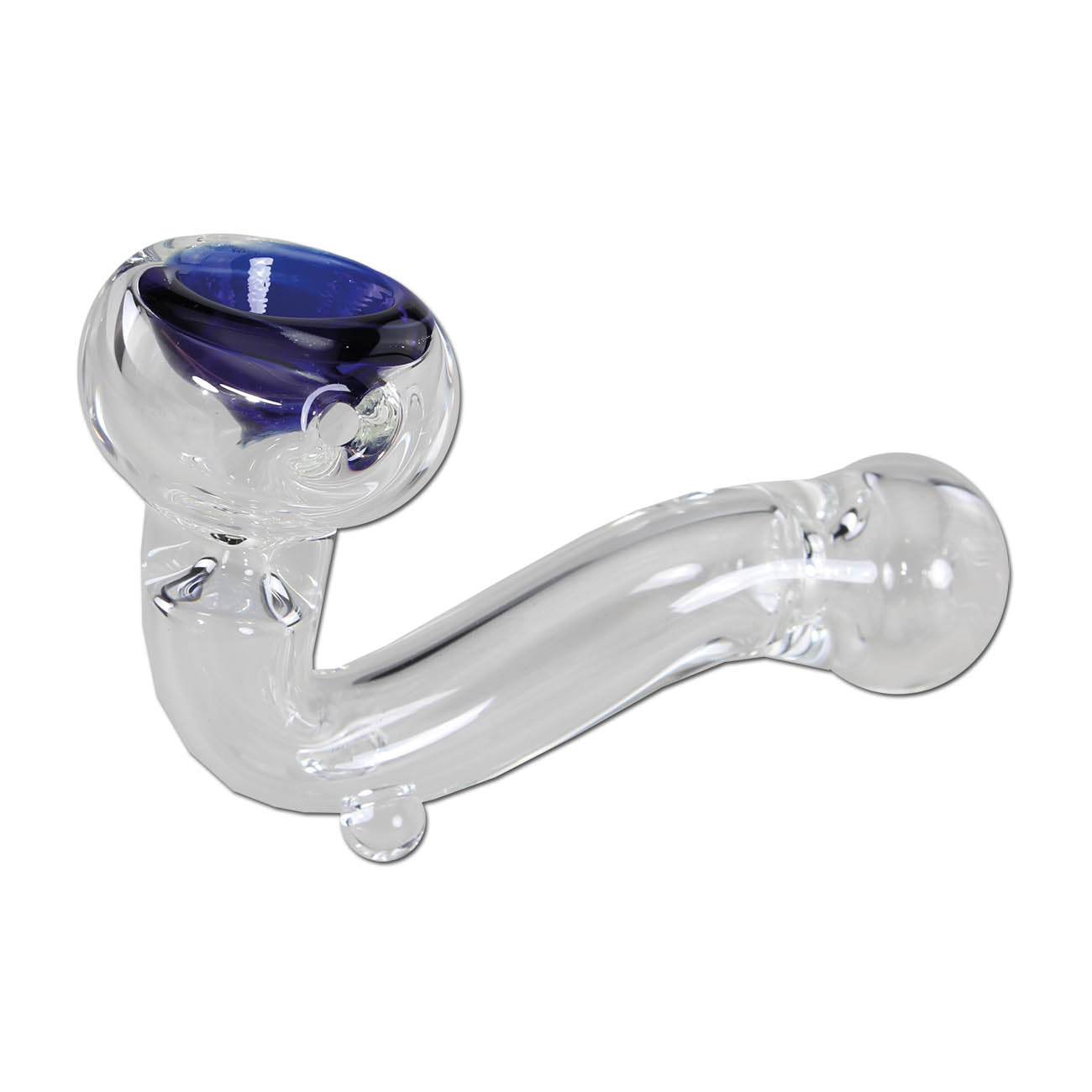 Black Leaf Glass Pipe Blue 110mm