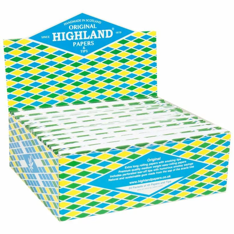 Highland Double Decadence Extra Long 125mm Rolling Papers + Tips