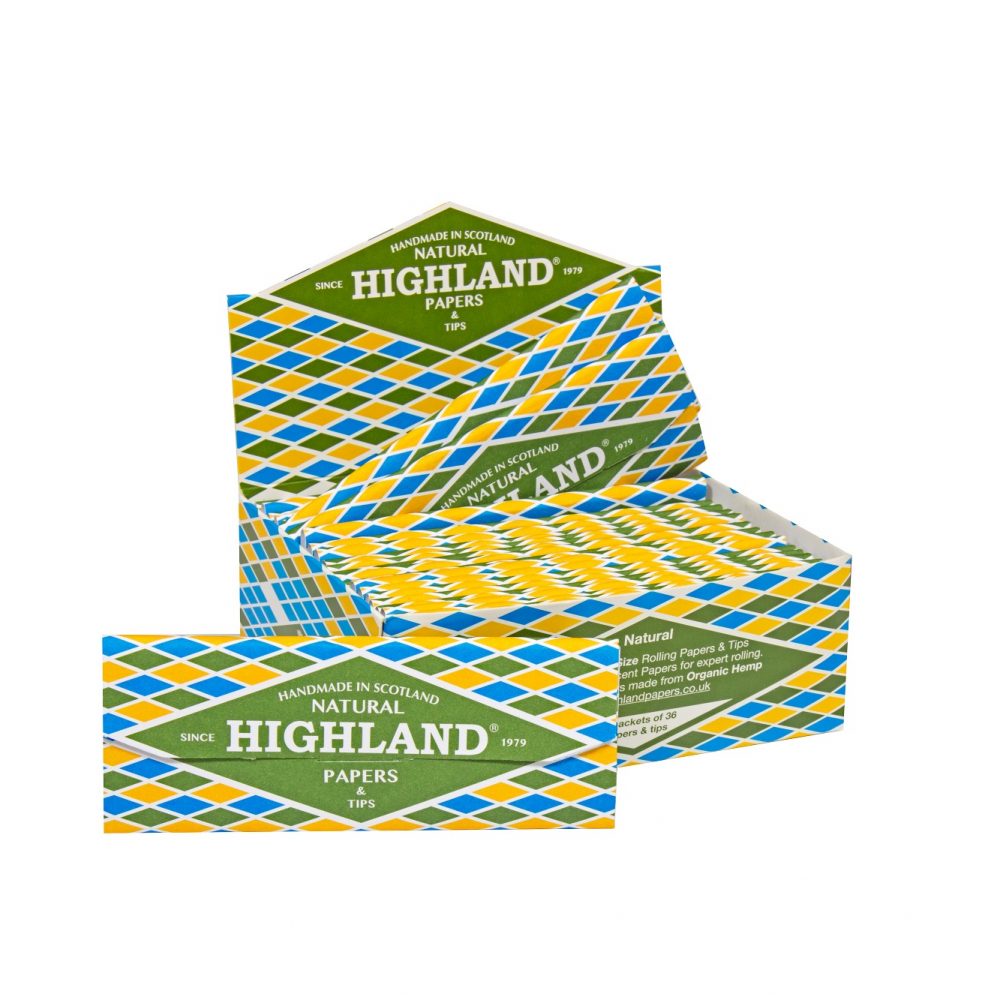 Highland Natural Thin King Size Rolling Papers + Tips
