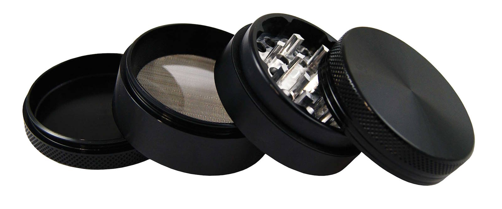 Hammercraft 4 Part Aluminium 45mm Black Grinder With Bag