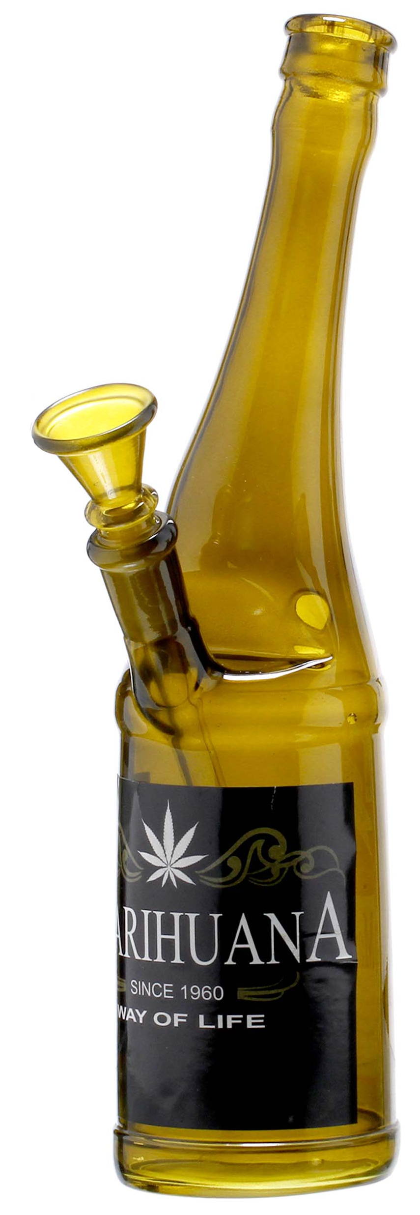 Beer Bottle Glass Bong 26cm