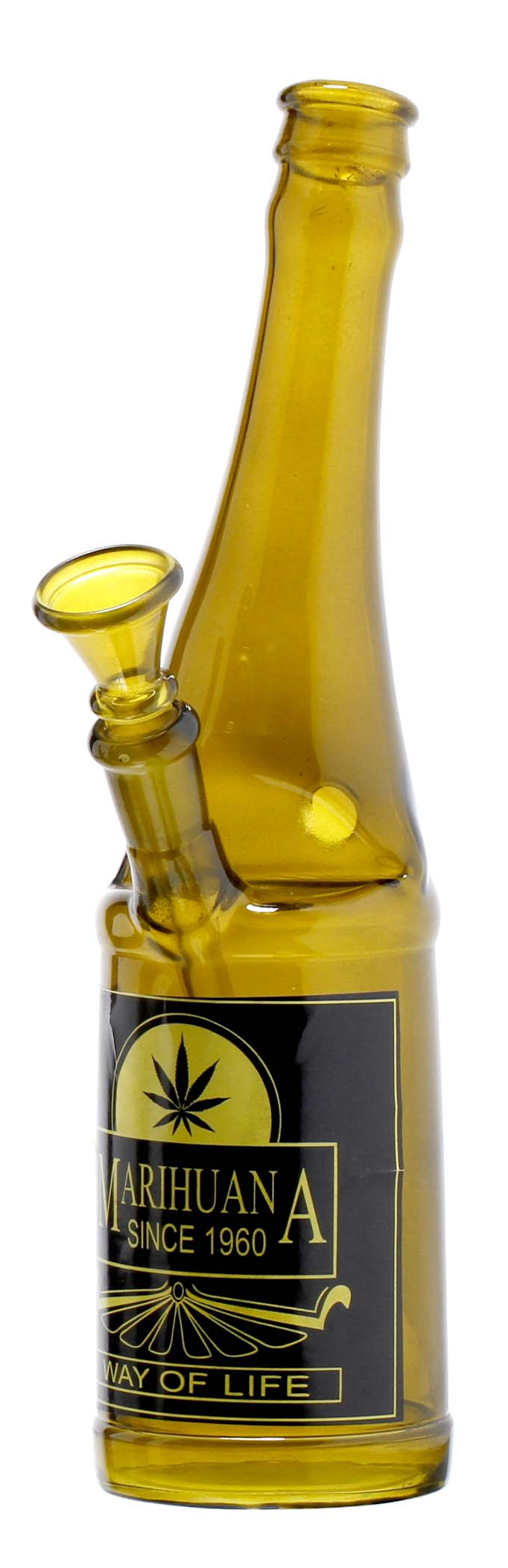 Beer Bottle Glass Bong 26cm