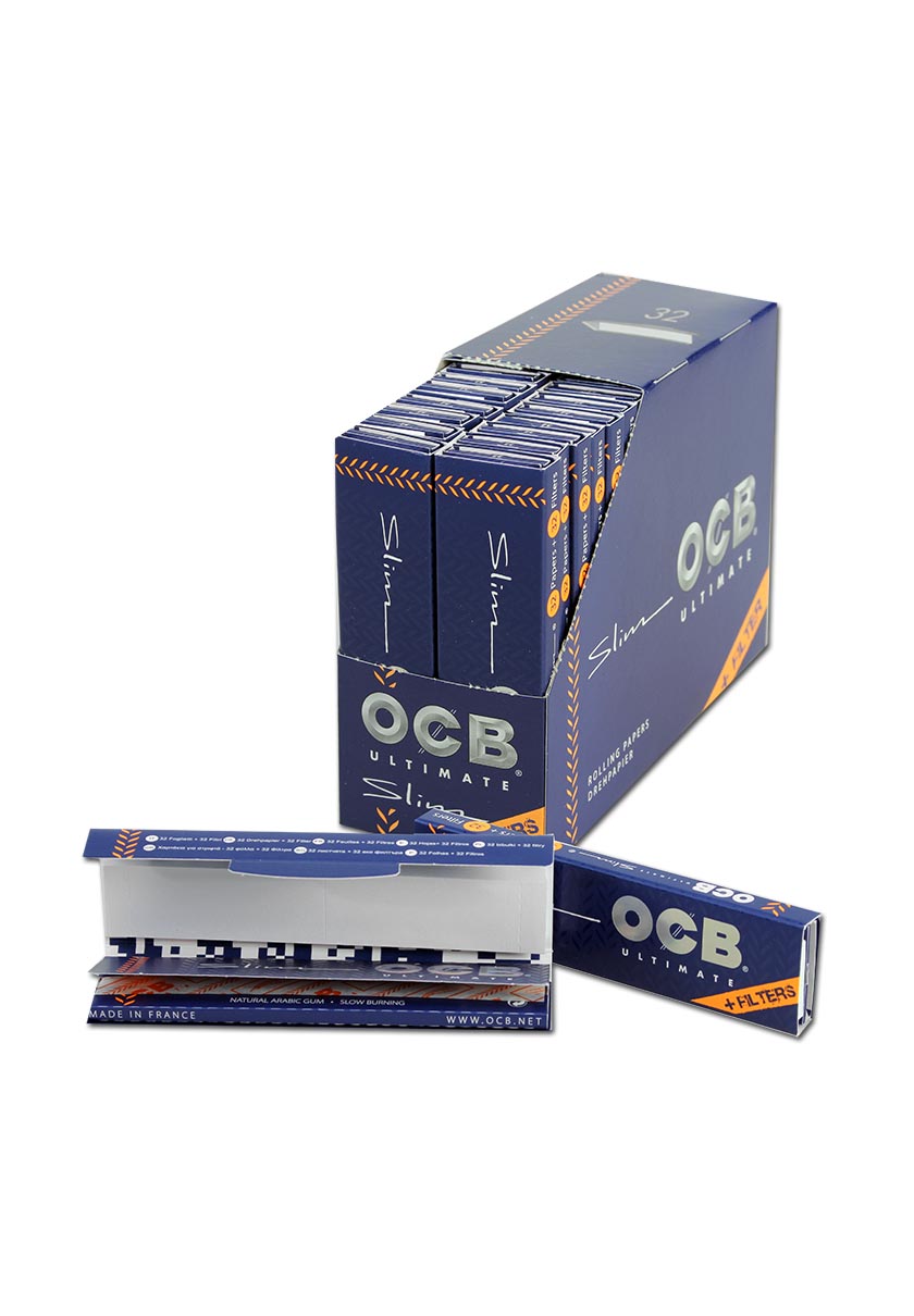 OCB Ultimate King Size Slim Rolling Papers + Tips