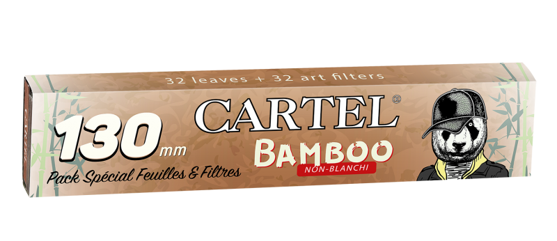 Cartel Extra Long 130mm Bamboo Unbleached Rolling Papers + Tips