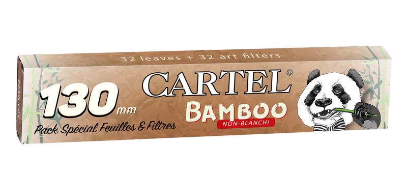 Cartel Extra Long 130mm Bamboo Unbleached Rolling Papers + Tips